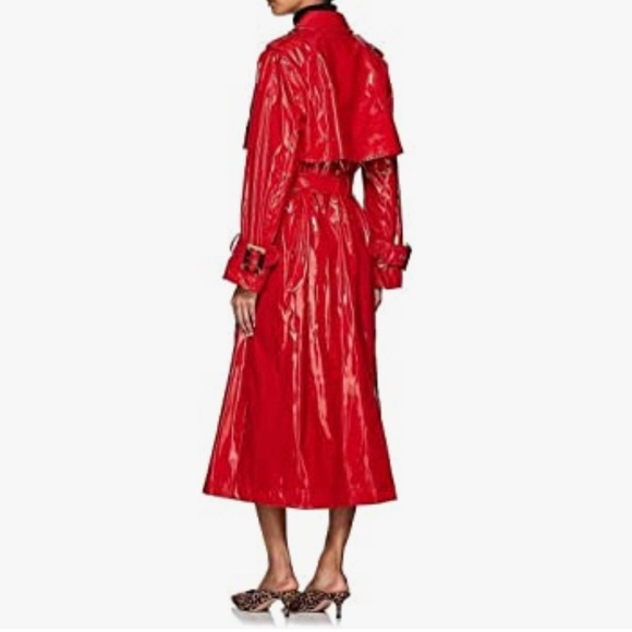 Vivetta Lacquer Red vinyl trench coat patent oversized latex rain trapeze Nerly - Picture 10 of 17